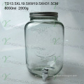 High Qualtiy 8L Glas Saft Getränkebecher mit Hahn / Big Capacity Glas Mason Jar mit Scale